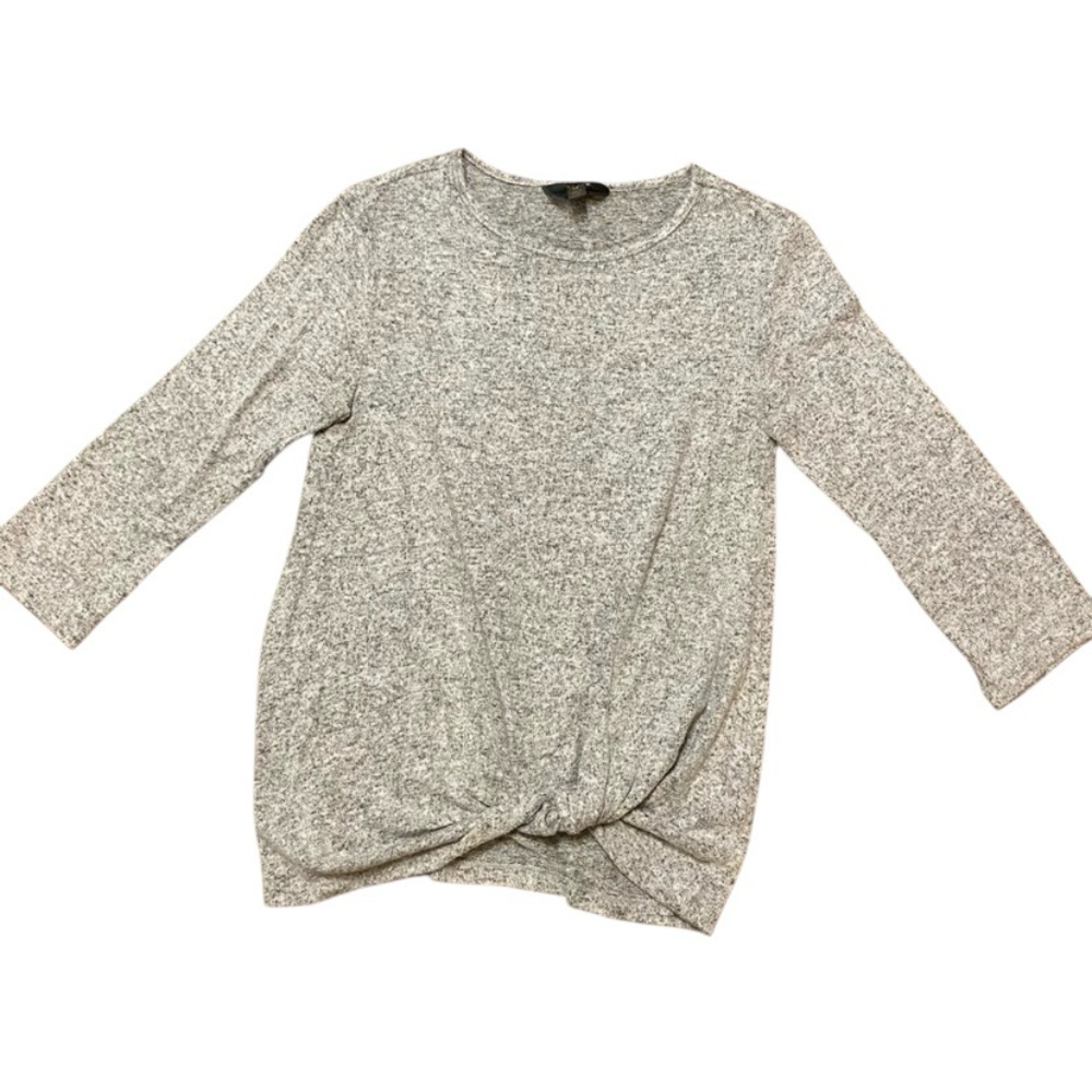 41 Hawthorn Gray Twist Front Knit Top XS Heathered 3/4 Sleeve Soft